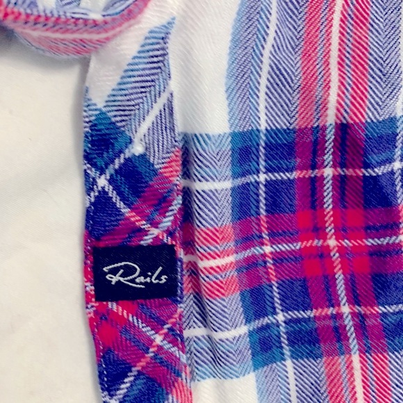 Rails Hunter white, blue & red plaid button-down - Picture 5 of 8